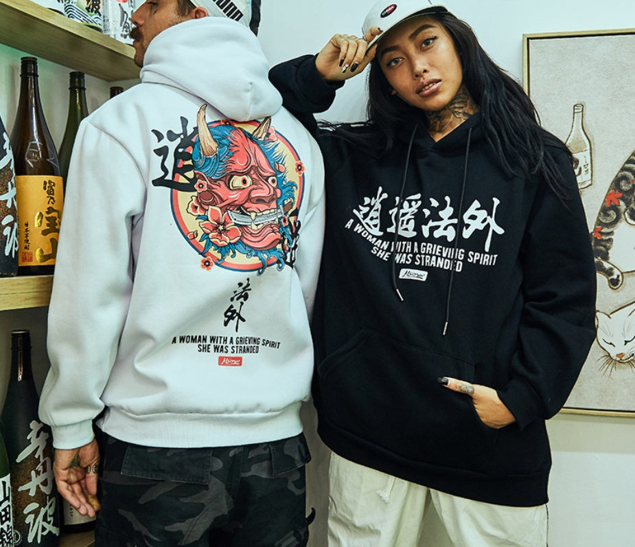 Hoodie Street Asiático – Estilo Loose Unisex
